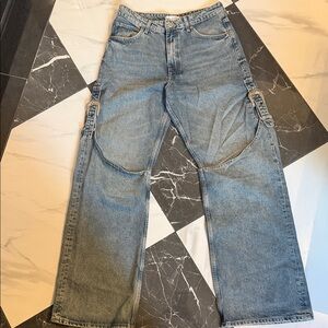 Blue Denim Cargo Jeans